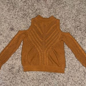 Aeropostale sweater size medium. Fall orange/yellow. Open shoulder.